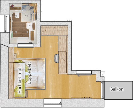 Doppelzimmer "Abendsonne" mit Balkon