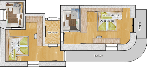 2-Raum Familiensuite "Weitblick"